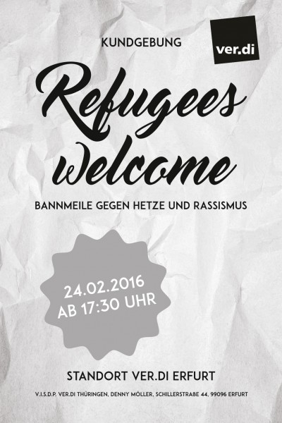 flyer ver.di 24.02.16 refugees welcome